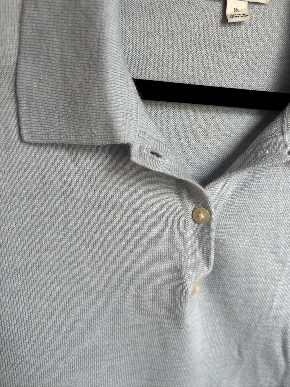 J. Crew Light Blue Merino Blend Crewneck Polo Sweater - Picture 3 of 4